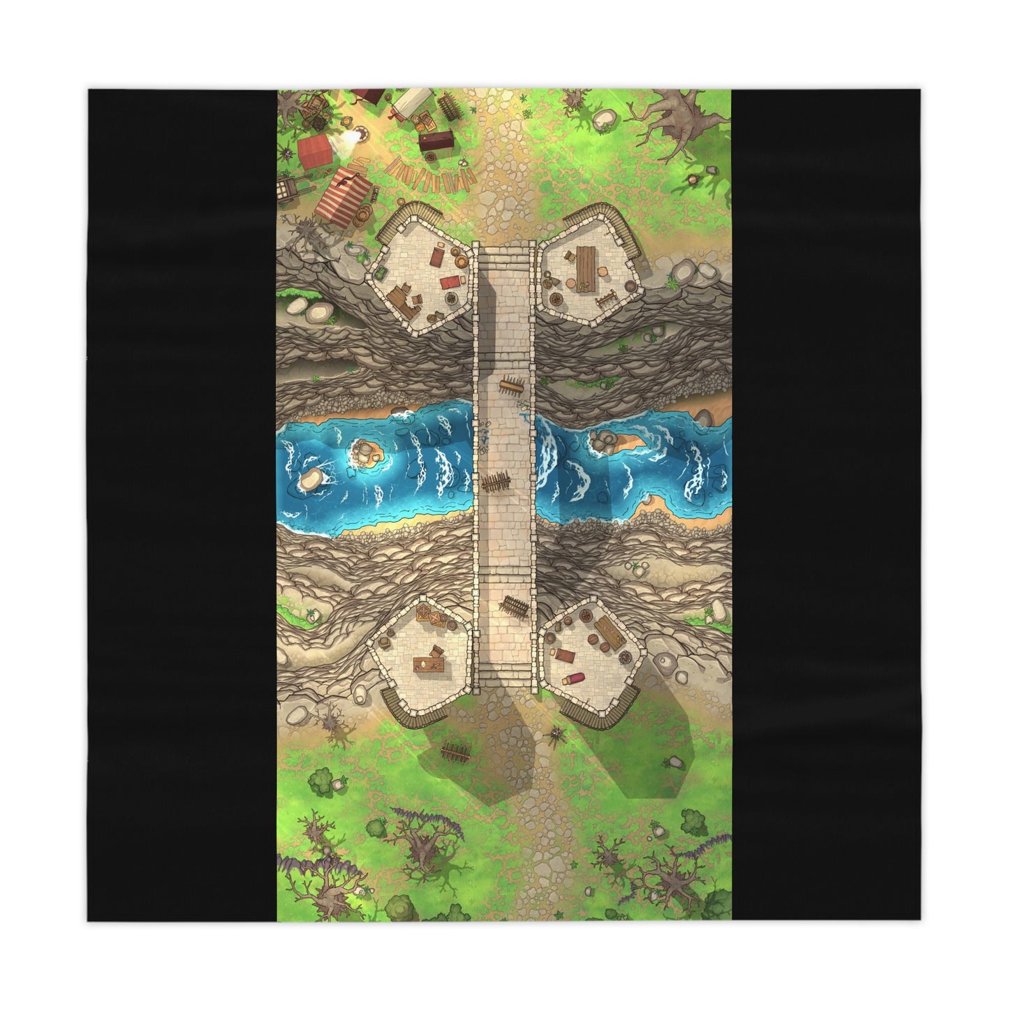 "Canyon Bridge Siege" D&D Tactical Tablecloth