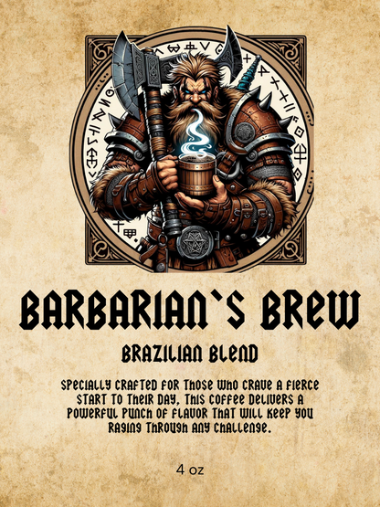 Barbarian's Brew: Unleash Your Inner Rage with Our Bold Coffee Blend (4 oz. whole bean)