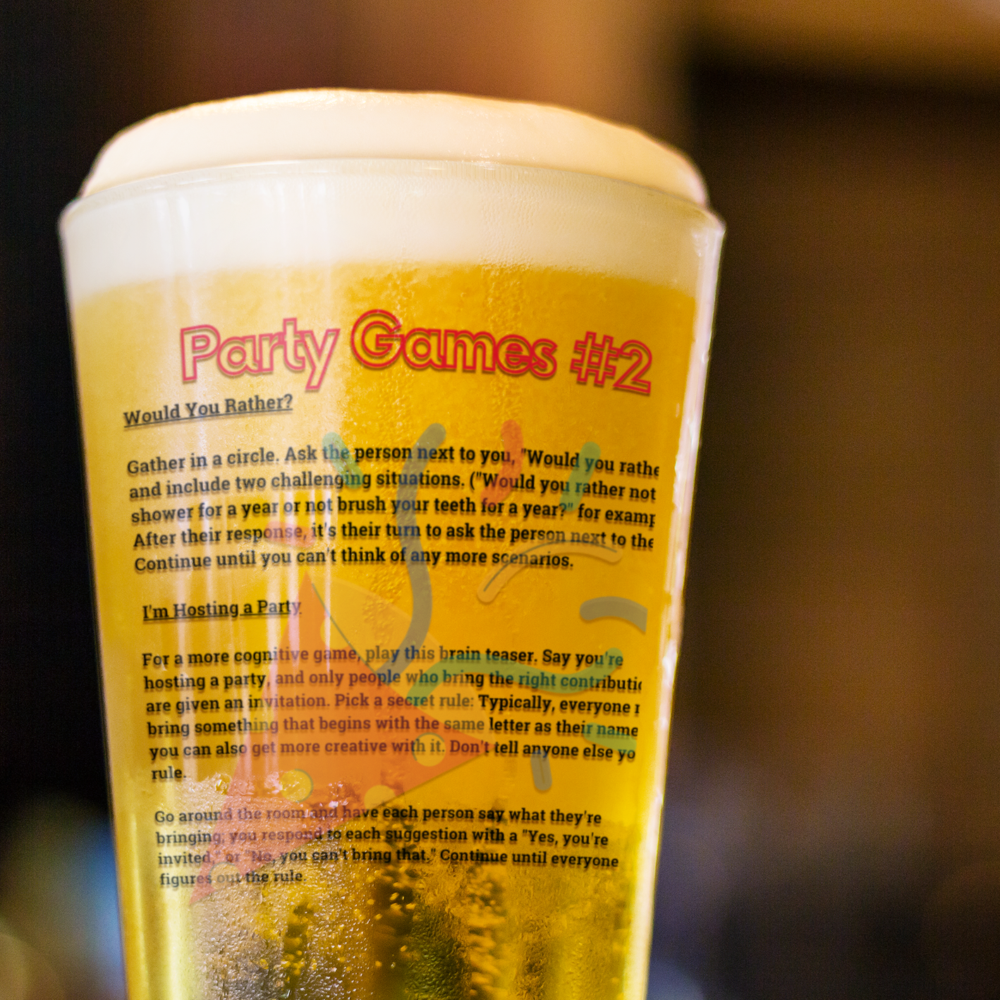 Party Games #2 Pint Glass